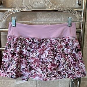 Lululemon pink floral print tennis skirt